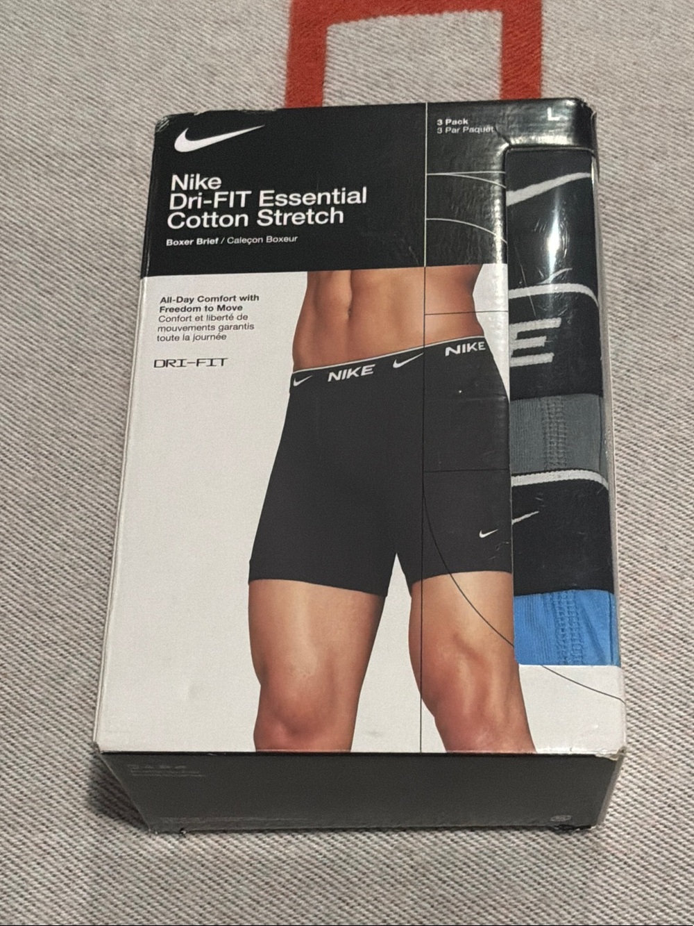 Nike Boxer Briefs 3-Pack in Black, Gray, and Blue